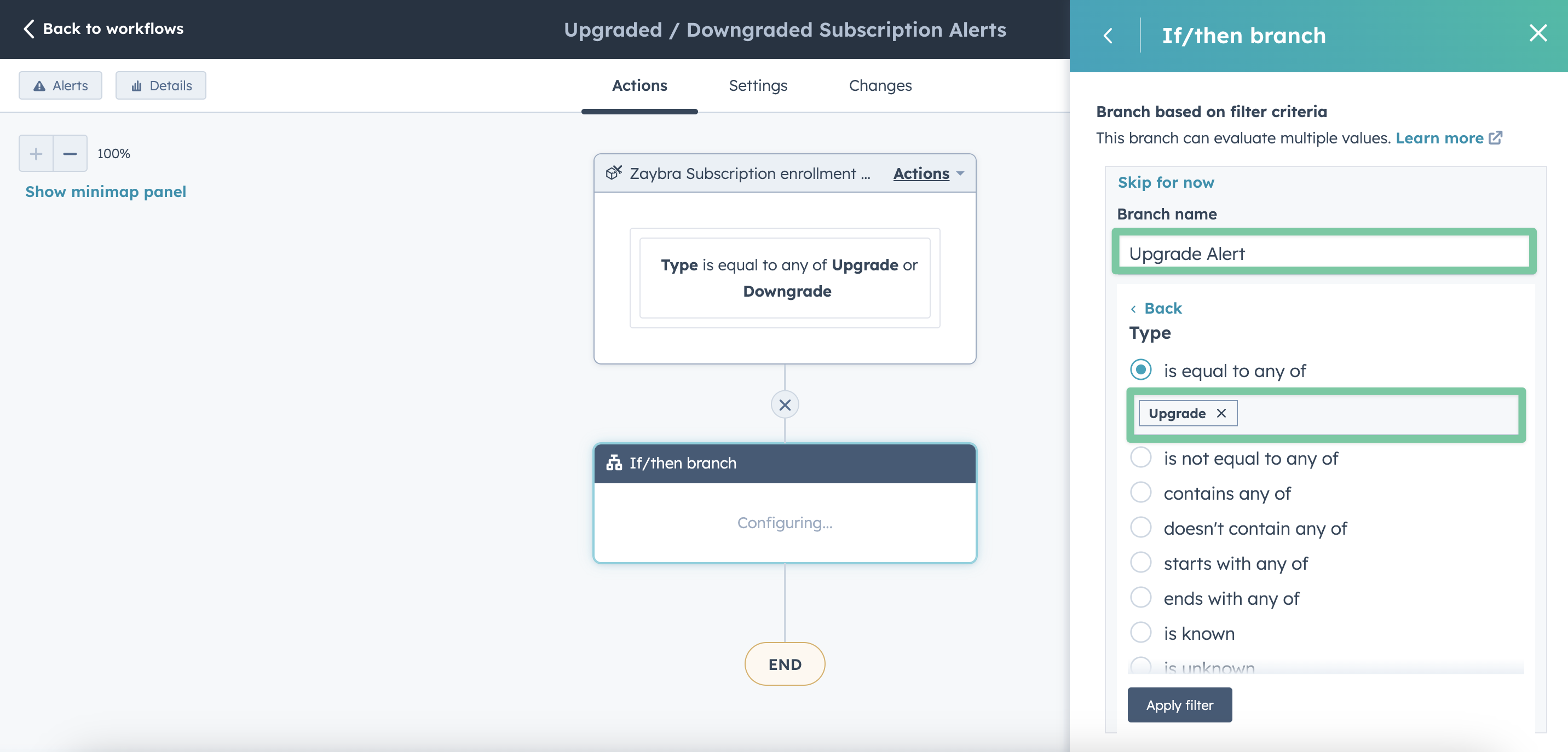 Zaybra Subscription Change Alert Workflow