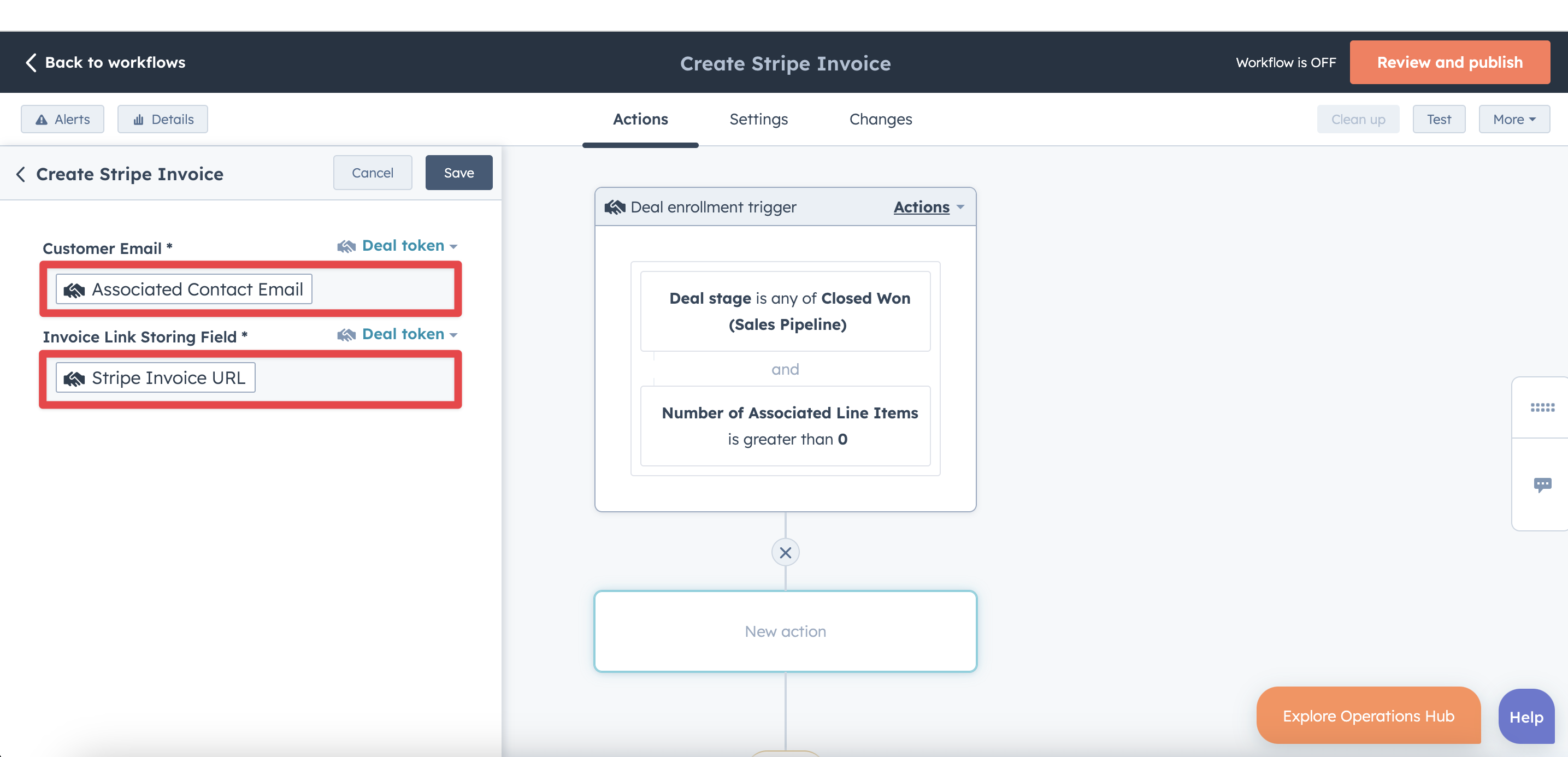 How to create a stripe invoice link in HubSpot