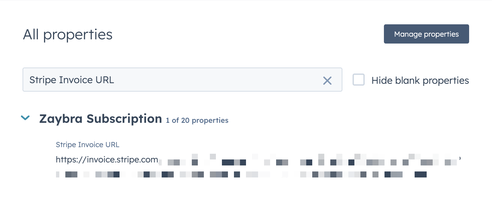 How to create a stripe invoice link in HubSpot using Zaybra