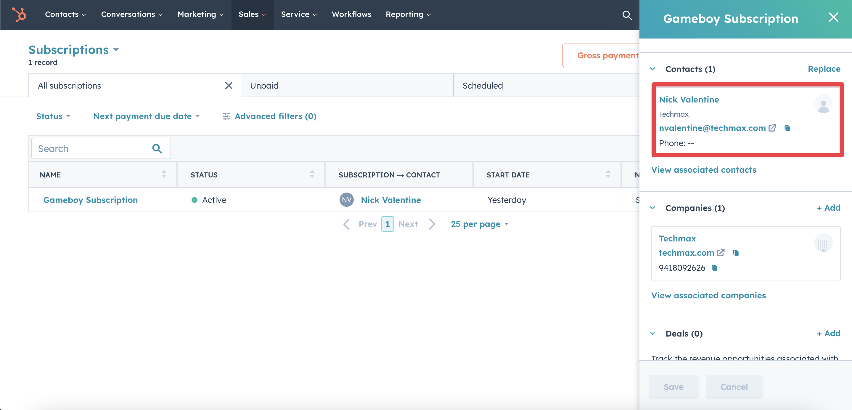 How to associate HubSpot subscriptions to Multiple objects of the same type