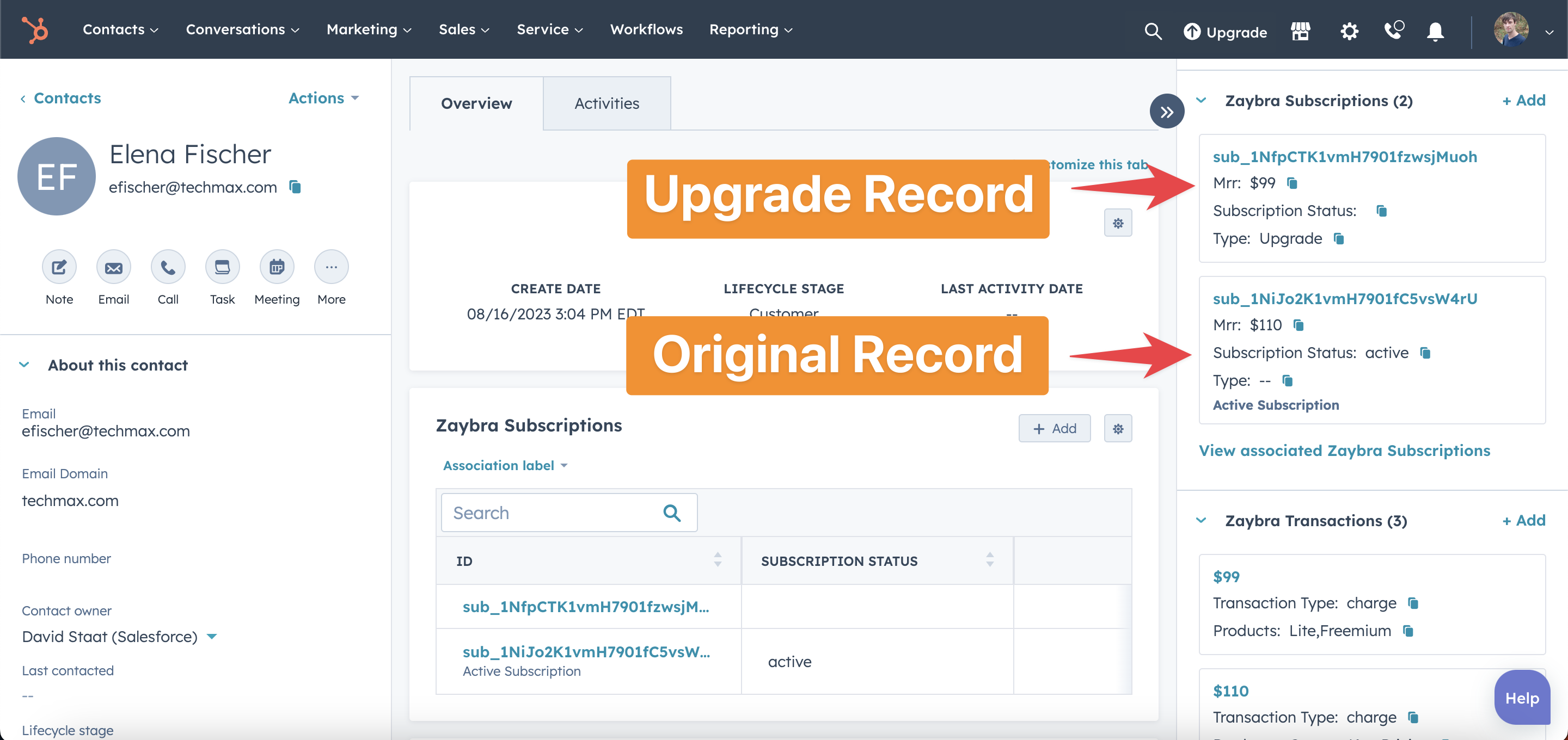 HubSpot how to track subscription upgrades and downgrades