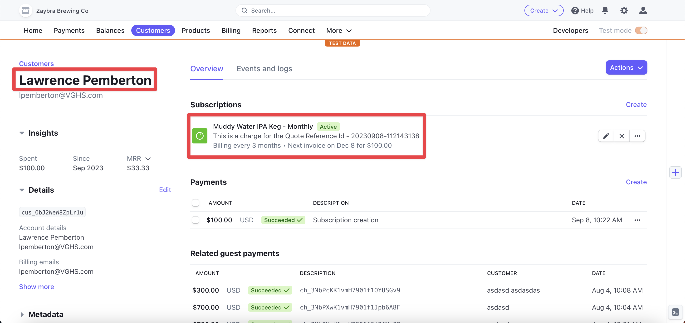 How to create a stripe subscription from within HubSpot