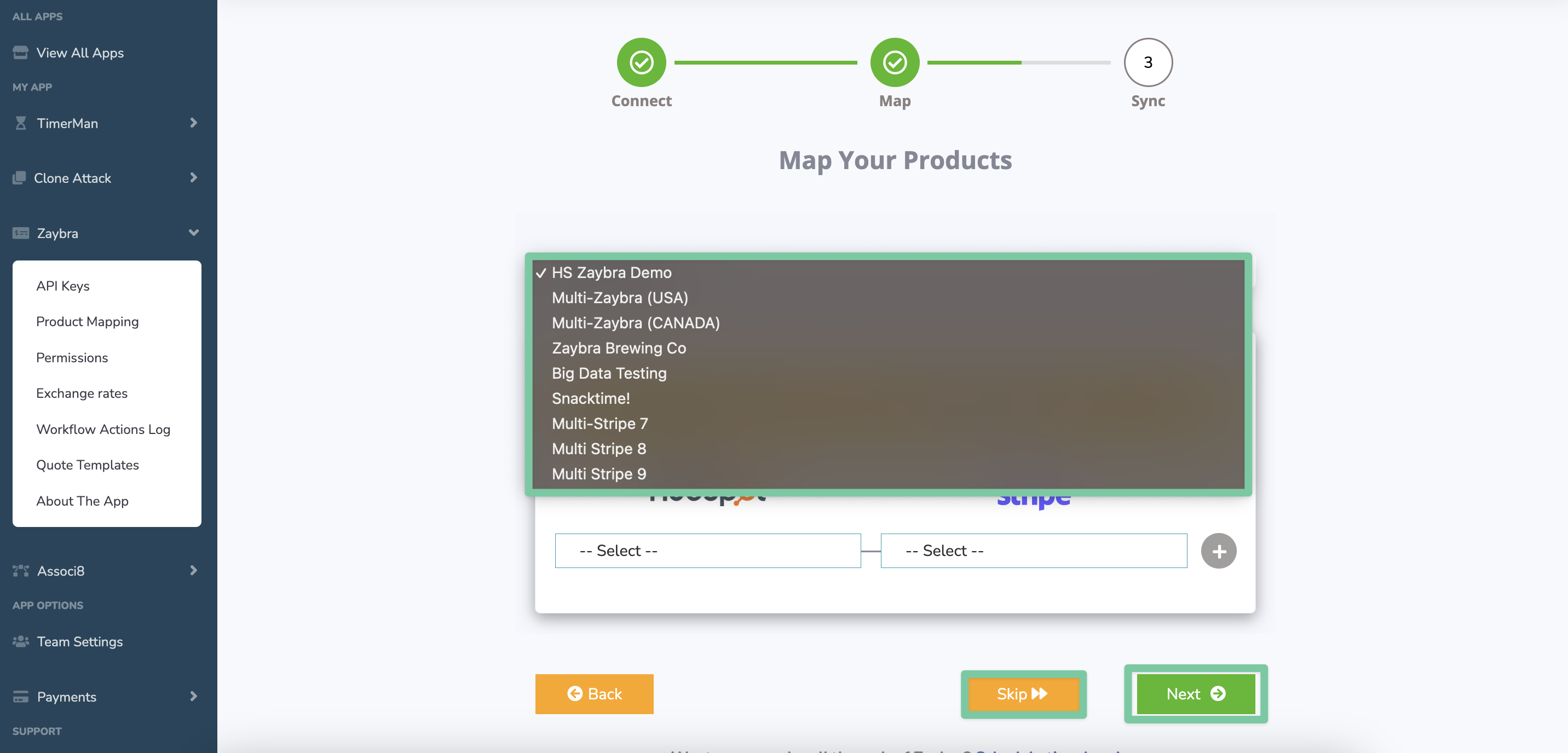 HubSpot how to sync Stripe subscriptions from multiple accounts